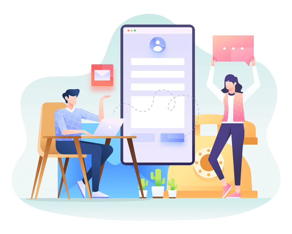 Contact form, contact me illustration