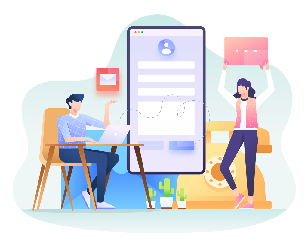 Contact form, contact me illustration